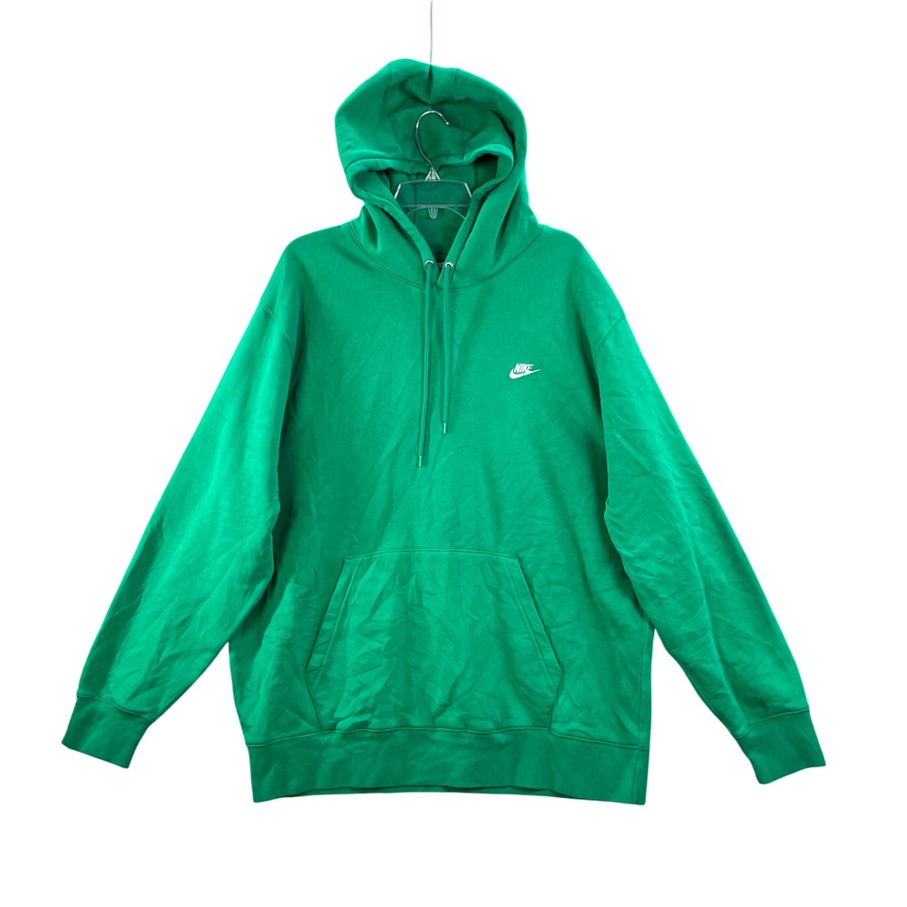 Nike Hoodie Mens XXL Green Sportswear Club Fleece Pullover Futura Logo Casual